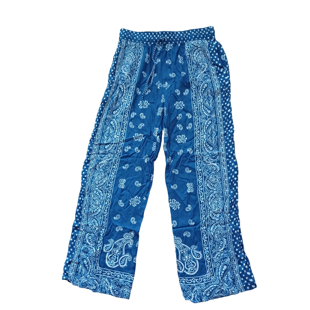 Polo Ralph Lauren Blue Paisley Wide Leg Elastic Waist Women's Pants Size XS NWOT